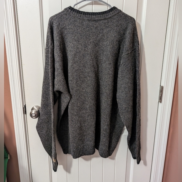 Vintage Columbia Shetland Wool Sweater Mens XXL Grey/Black - Picture 2 of 4